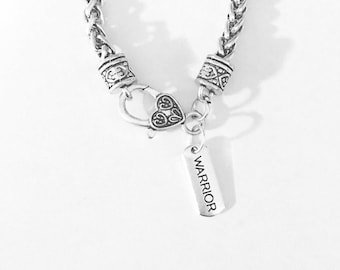 Warrior Charm Bracelet, Warrior Jewelry, Inspirational Charm Bracelet, Mother's Day Christmas Gift Friend Sister Mom