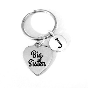 Sister Gift, Big Sister Initial Keychain, Mother&#39;s Day Gift Keychain