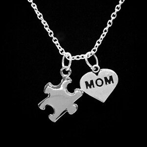 Autism Awareness Necklace, Puzzle Piece Necklace, Mom Special Needs Gift Necklace