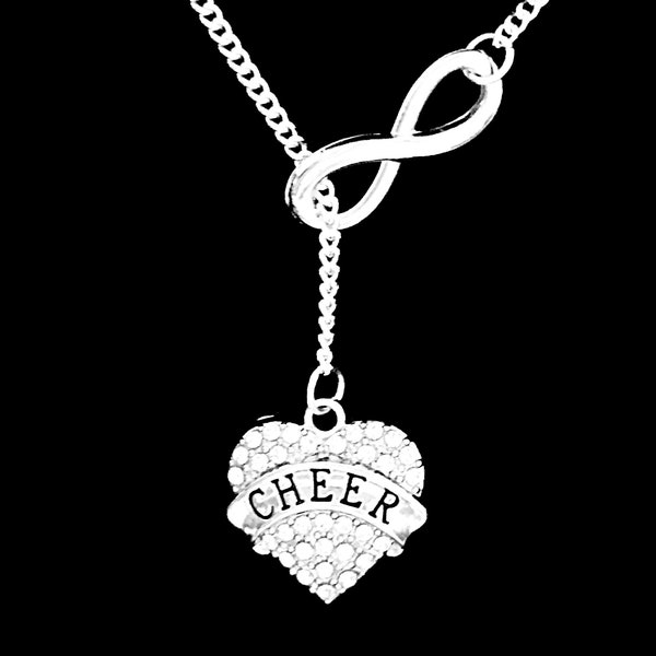 Cheer Necklace, Cheer Jewelry, Cheerleader Cheerleading Squad Gift Infinity Y Lariat Necklace