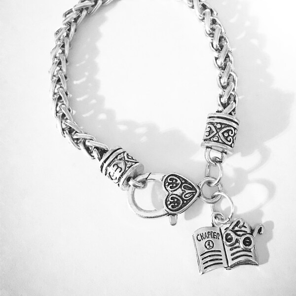 Book Charm Bracelet Etsy