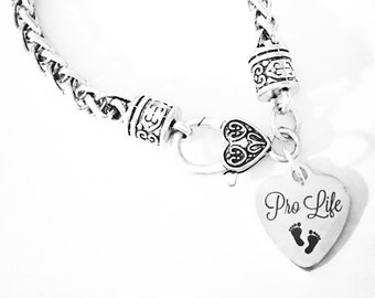 Pro Life Charm Braclet, Pro Life Jewelry, Choose Life Jewelry, Adoption Jewelry,  Inspirational Charm Bracelet, Mother's Day Gift Friend Mom