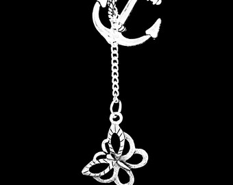 Collier papillon, bijoux papillon, bijoux animaux, collier meilleur ami, collier soeur, cadeau fête des mères, collier lariat ancre