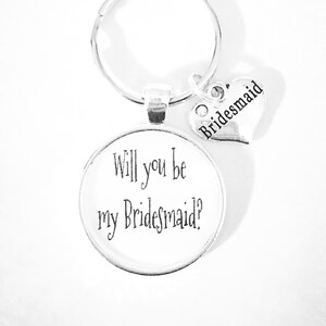 Wedding Gift, Bridesmaid Keychain, Will You Be My Bridesmaid Gift, Wedding Gift Keychain