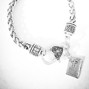 Holy Bible Charm Bracelet, Christian Jewelry, Church Friend Gift, Christmas Gift Christian Charm Bracelet