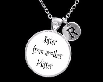 Best Friend Necklace, Sister From Another Mister Necklace, Initial Necklace, BFF Necklace, Best Friend Necklace