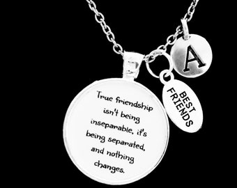 Best Friend Gift, Best Friend Necklace, Best Friend Jewelry, True Friendship Necklace, Long Distance Necklace, Initial Necklace