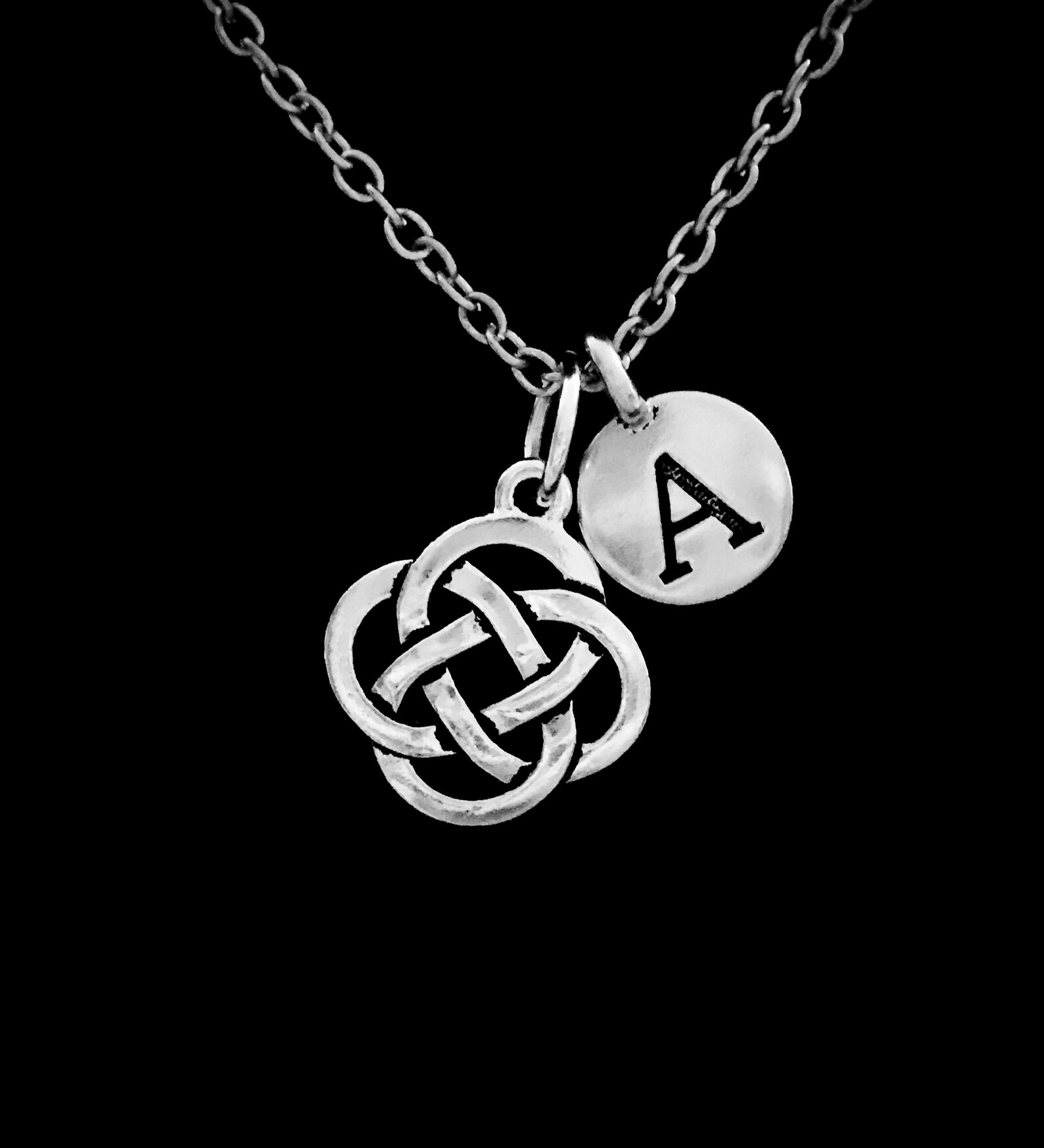 Celtic Knot Necklace Celtic Jewelry Celtic Necklace Initial Etsy