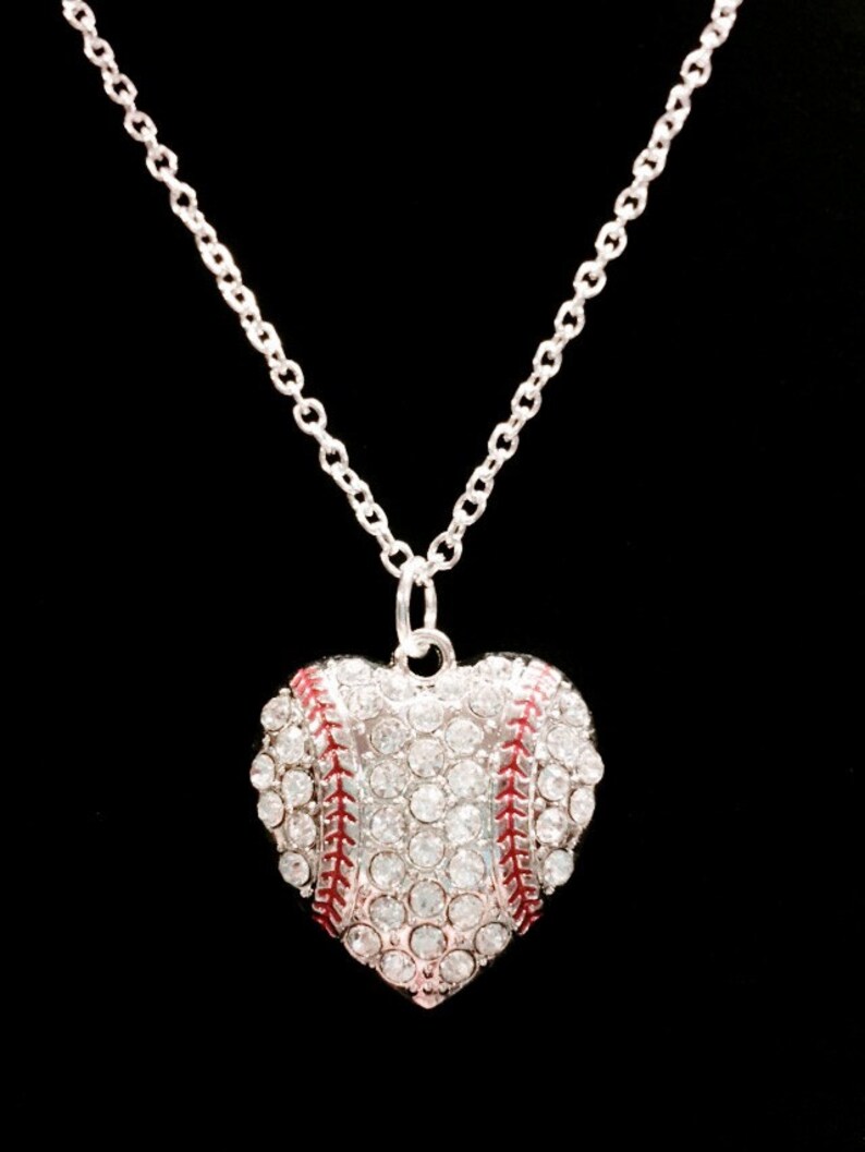 Baseball Necklace, Softball Necklace, Baseball Jewelry, Heart Gift for ...