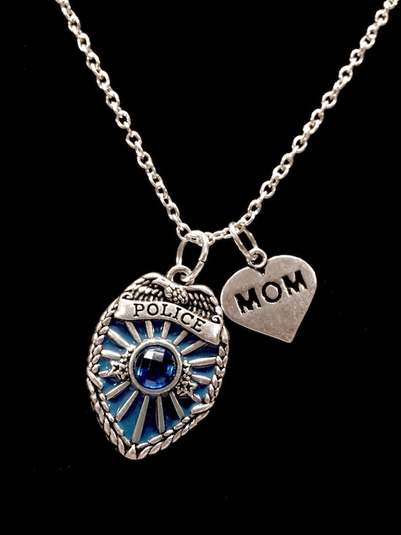 Police Mom Necklace Police Jewelry Blue 