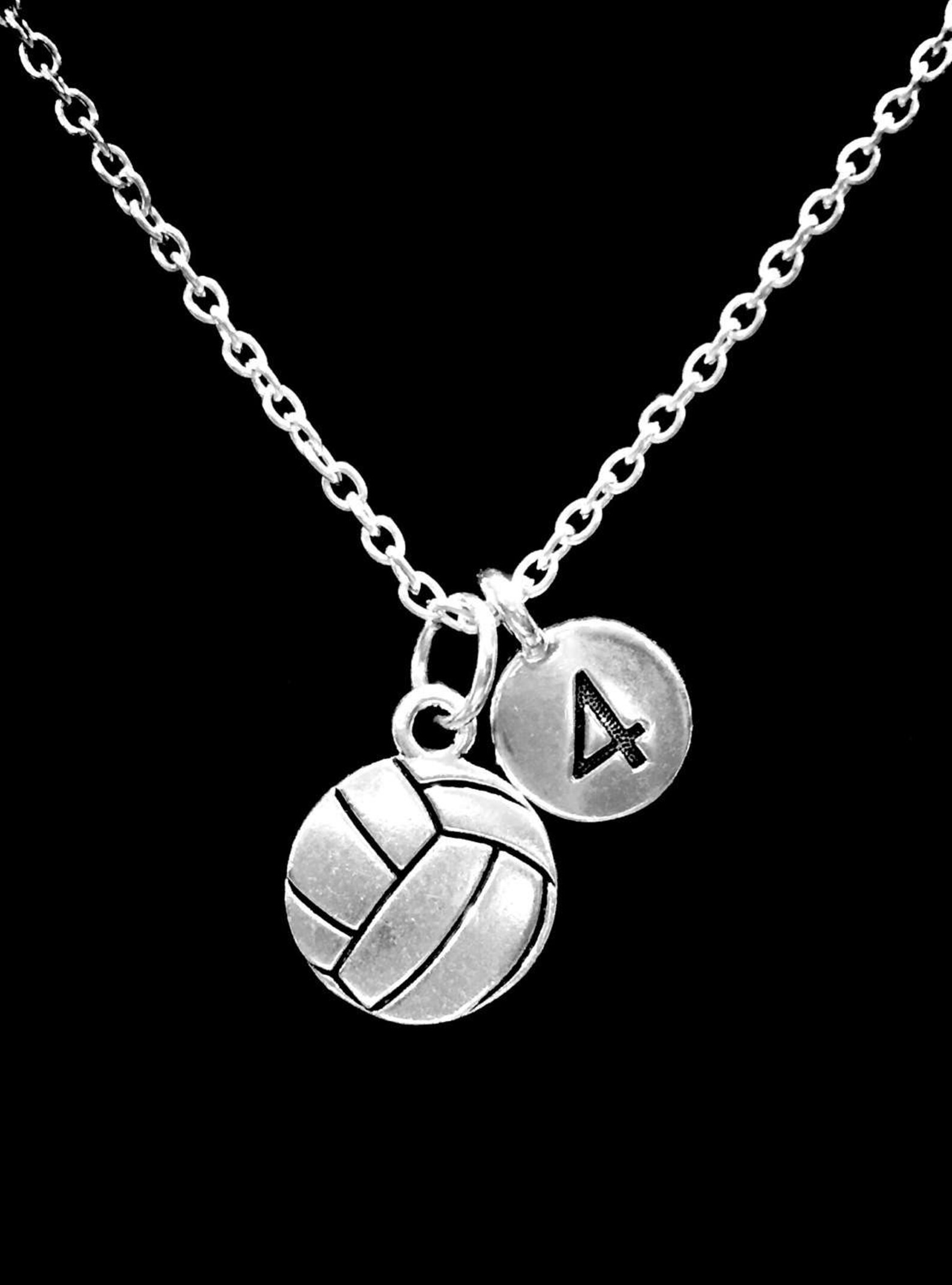 Volleyball Necklace Volleyball Jewelry Volleyball Number Etsy