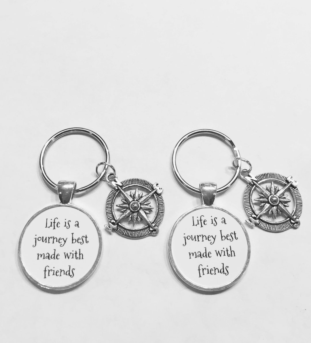 Best Friend Gift, Best Friend Keychain Set, Life is A Journey Best Made