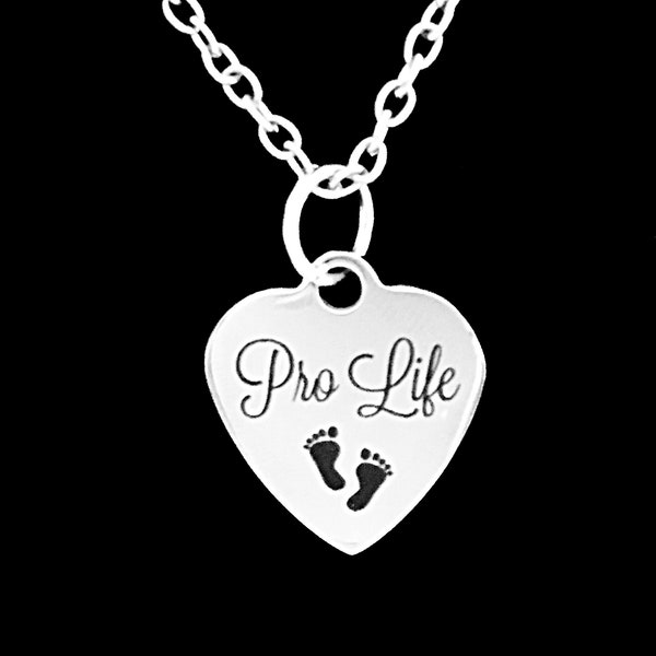 Pro Life Necklace, Pro Life Jewelry, Inspirational Necklace, Choose Life Jewelry, Mom Friend Necklace, Baby Feet Necklace, Adoption Jewelry