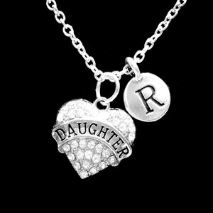 Daughter Necklace, Initial Necklace, Gift For Daughter, Daughter Jewelry, Valentine Gift, Mother&#39;s Day Gift, Graduation Gift Necklace