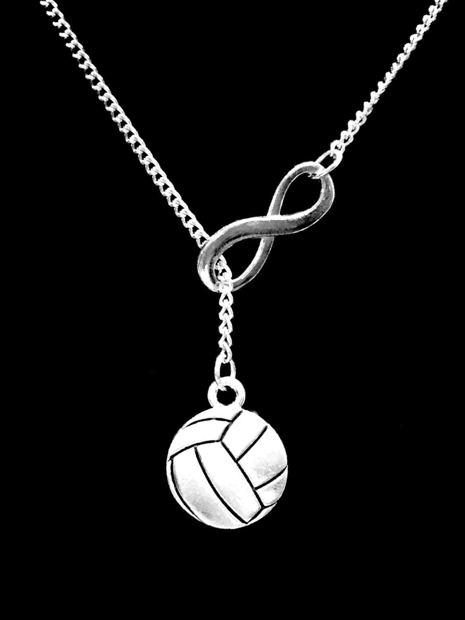 Volleyball Necklace Sports Necklace Volleyball Mom Mother Etsy
