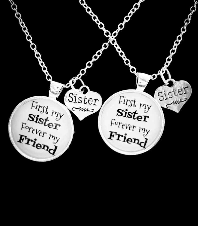 Sister Necklace Set Sister Jewelry Sister Gift First My Etsy