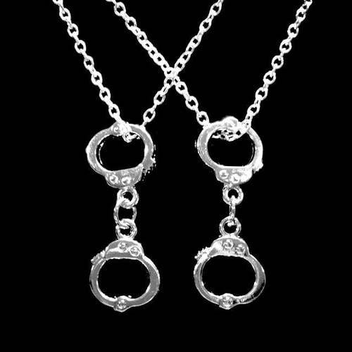 Handcuff Neckace Handcuff Jewelry Best Friend Necklace Etsy