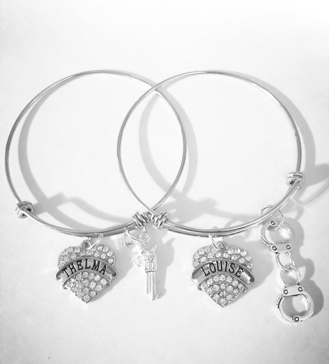 Best Friend Charm Bracelet Set Thelma Louise Friendship Sisters Gift Jewelry