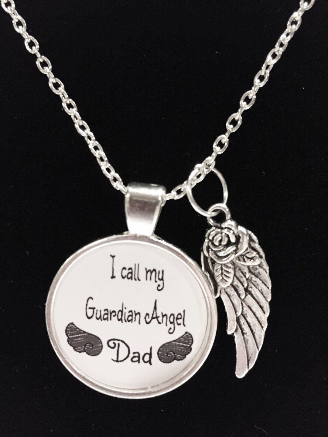 Memorial Necklace Dad, Dad Angel, I Call My Guardian Angel Dad Father ...