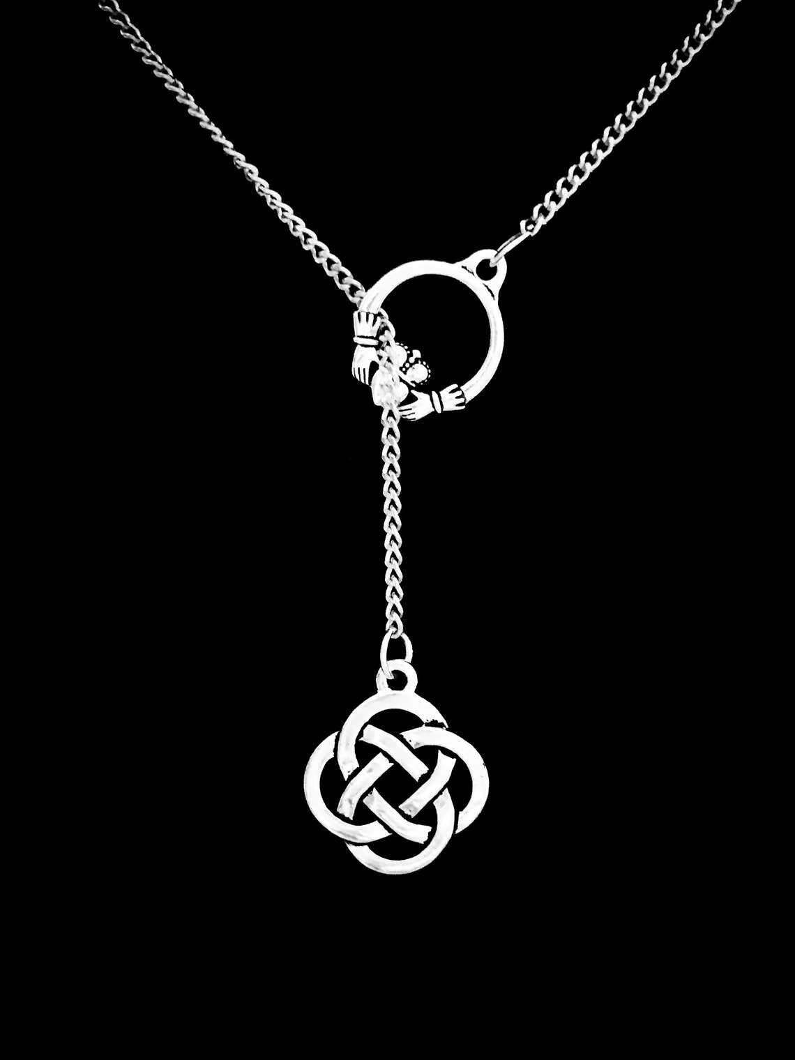 Celtic Knot Necklace Claddagh Necklace Celtic Jewelry Etsy