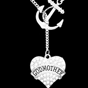Godmother Necklace, Godmother Jewelry, Mother&#39;s Day Gift For Godmother Anchor Lariat Necklace