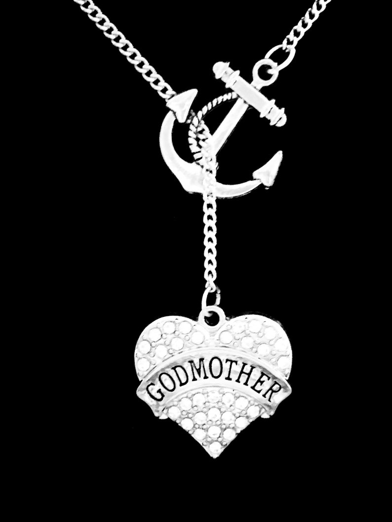 Mother/'s Day Gift For Godmother Anchor Lariat Necklace Godmother Necklace Godmother Jewelry