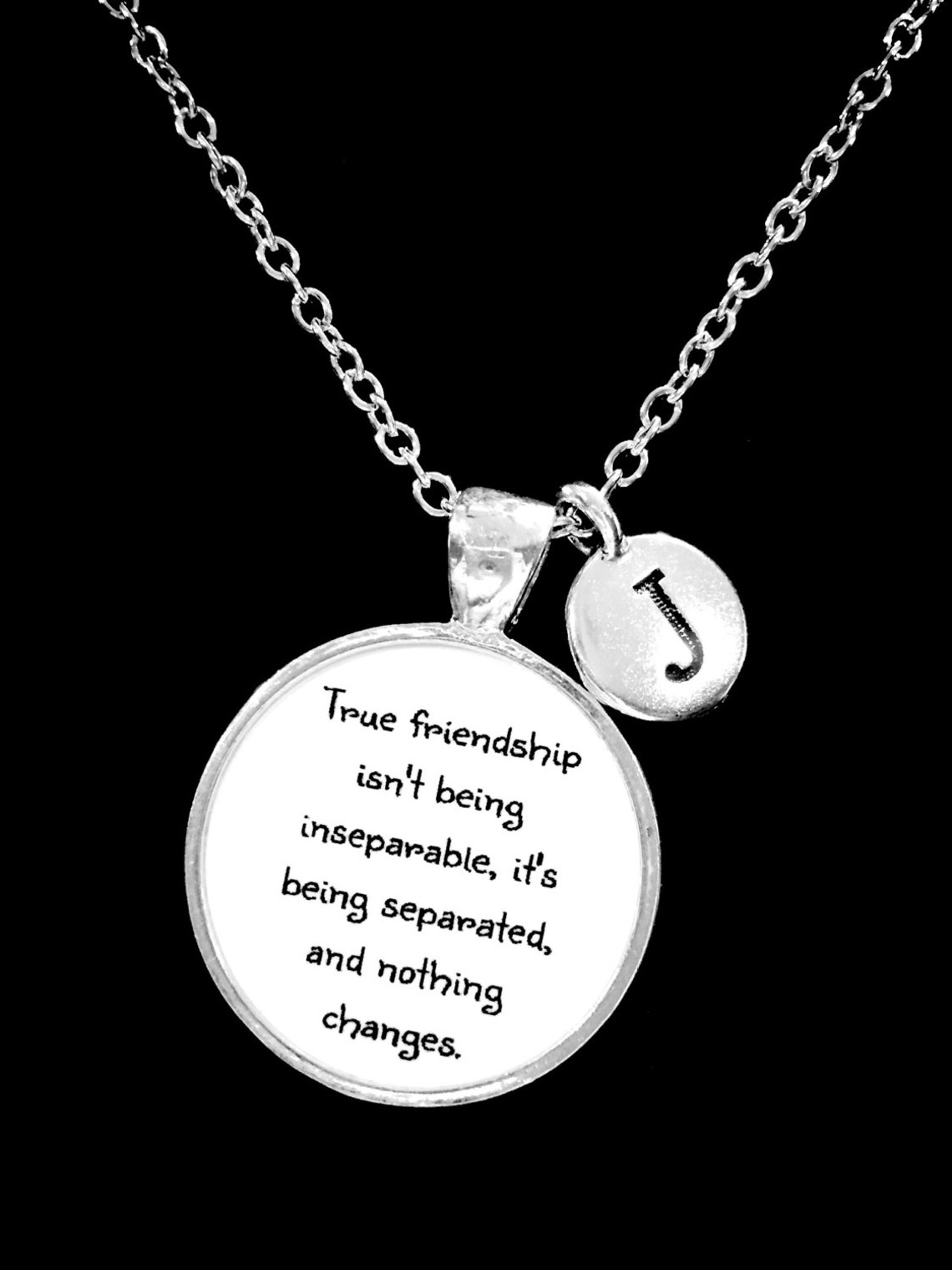 Initial Necklace Best Friend Necklace Best Friend Gift True Etsy
