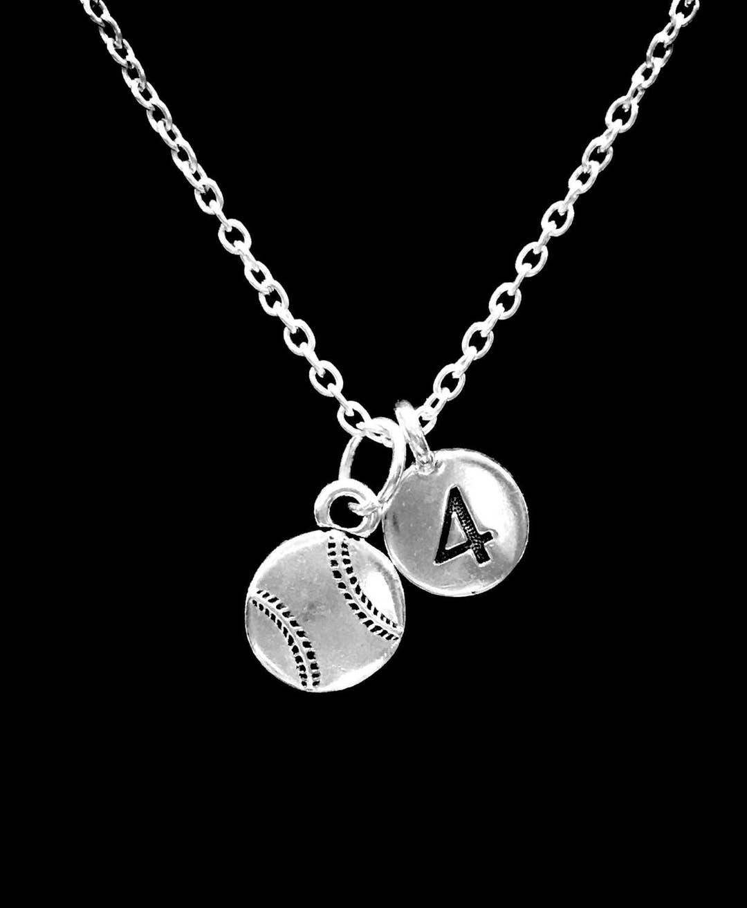Baseball Necklace Baseball Jewelry Baseball Number Necklace Etsy