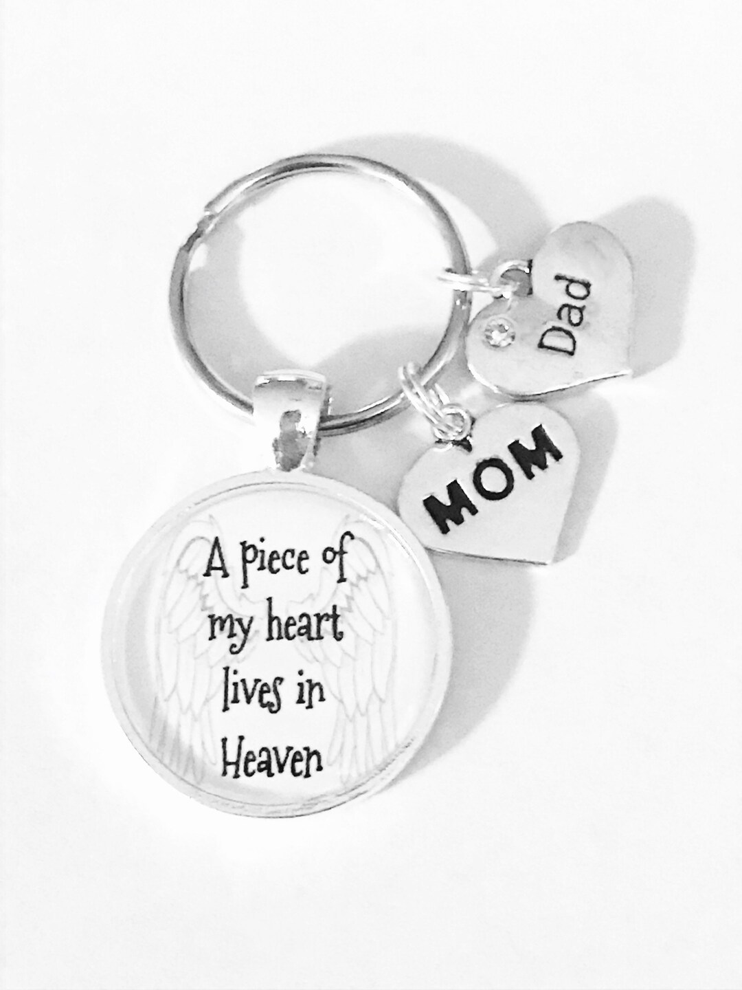Dad Of An Angel Memoral Wood Keychan Sympathy Gft For - Etsy