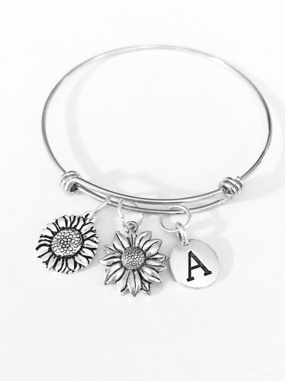 Sunflower bangle bracelet deals