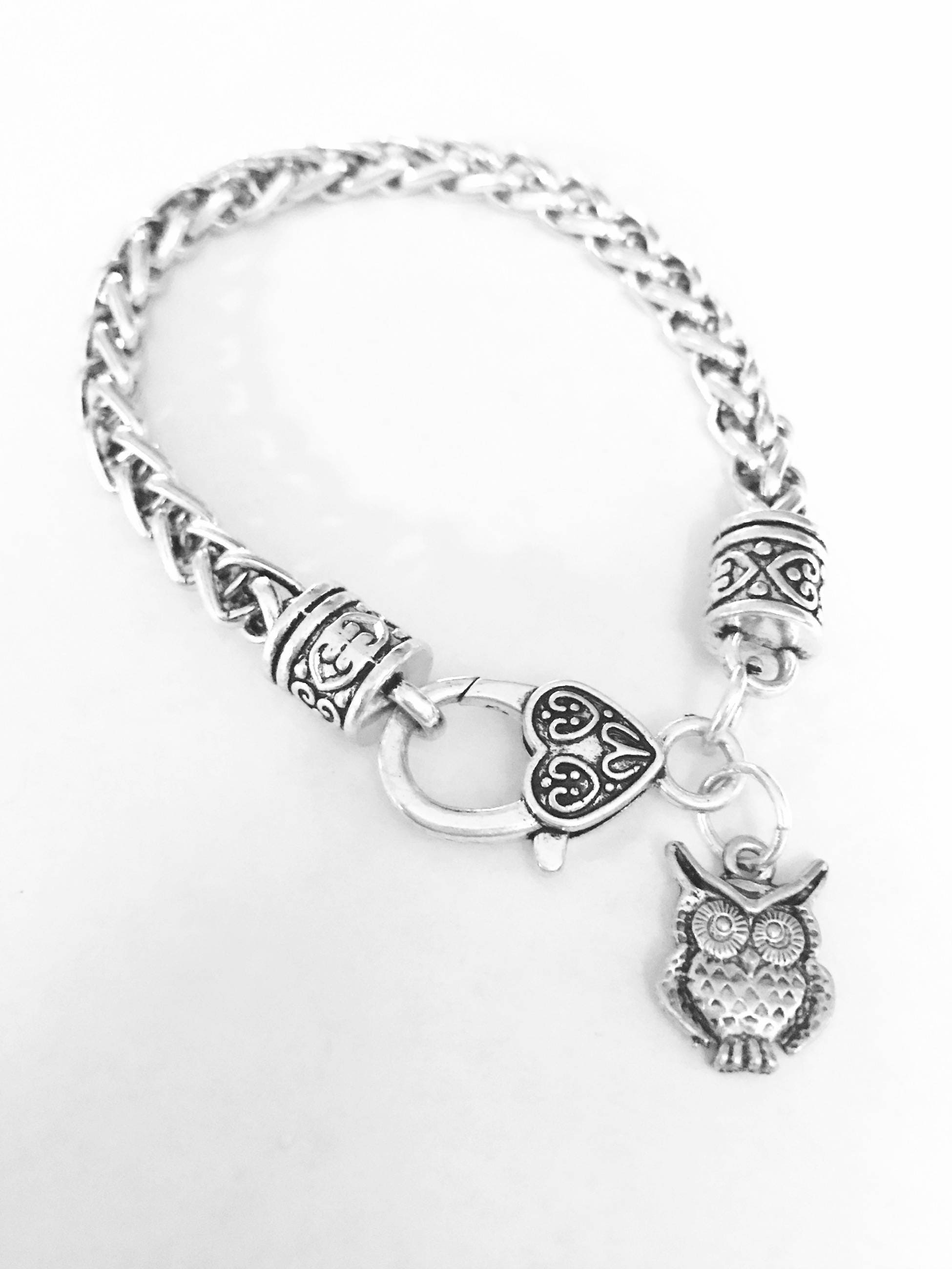 Gift For Her, Owl Charm Bracelet, Best Friend Gift, Animal Bracelet, Mother's Day Wife Daughter 