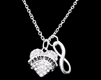 Army Wife Necklace, Infinity Gift For Soldier's Wife Charm Necklace