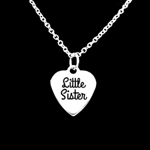 Little Sister Gift, Sister Necklace, Sister Jewelry, Heart Sisters Charm Necklace