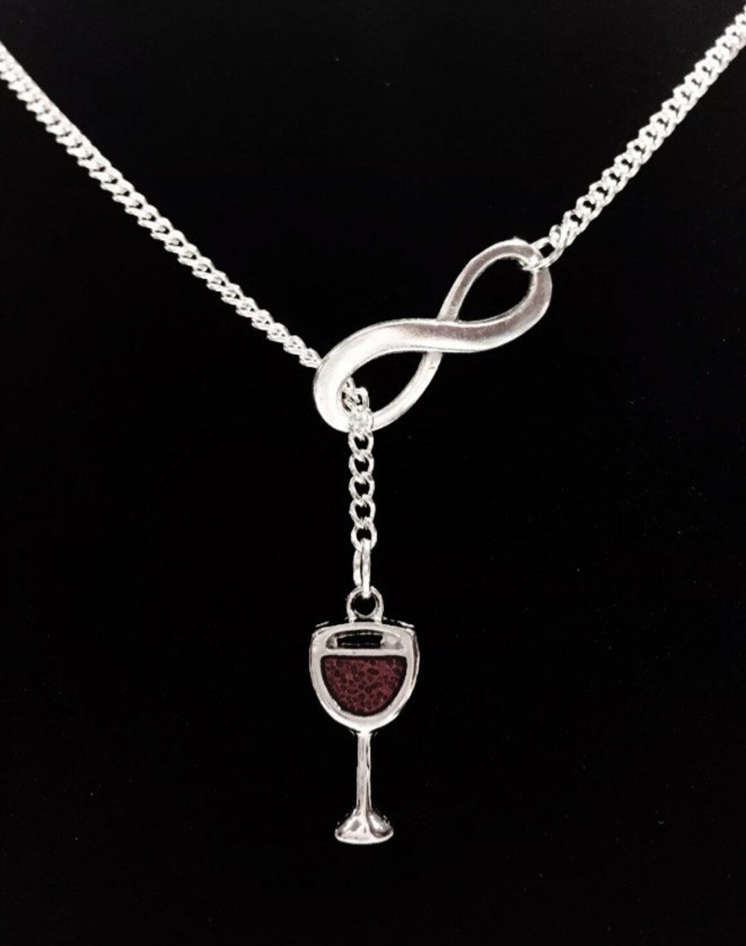 Red Wine Glass Necklace, Wine Jewelry, Bridesmaid Gift, Best Friend