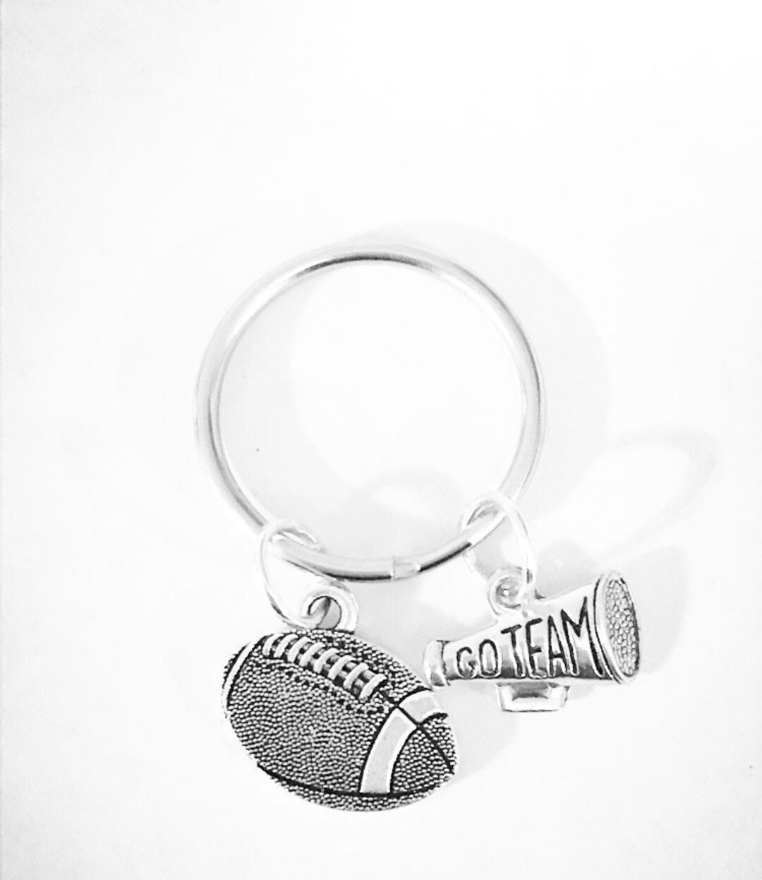Football Keychain Megaphone Keychain Football Mom Sports Etsy UK