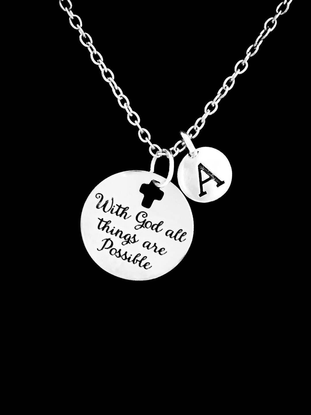 Christian Necklace Bible Scripture Necklace With God All Etsy