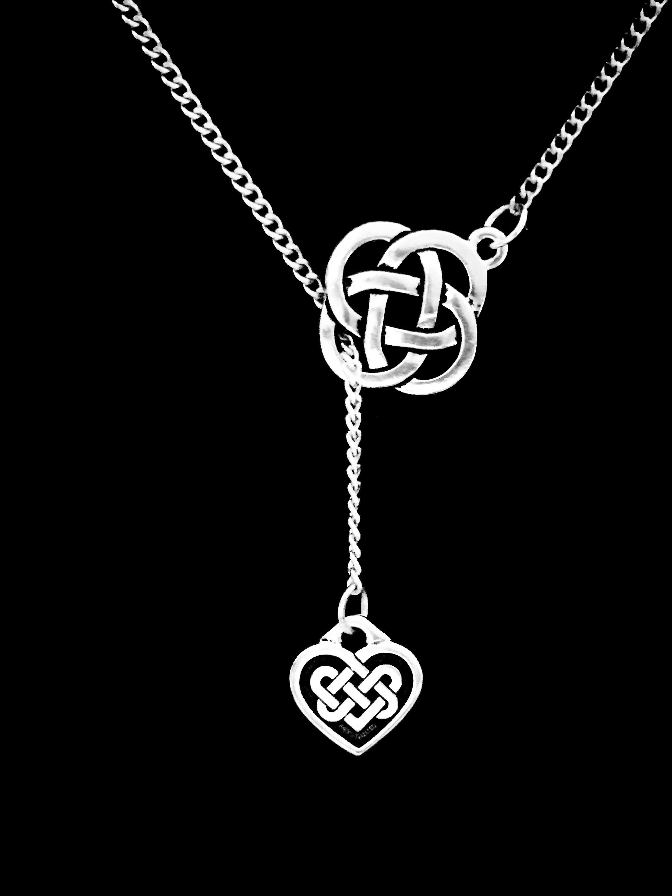blue celtic heart pendant knotwork necklace love knot pendant celtic knot  necklace old stone necklace … | Nature inspired jewelry, Celtic knot  necklace, Celtic knot