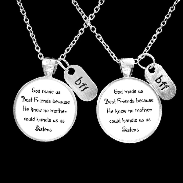 Best Friend Gift, Best Friend Necklace, Bff Necklace, God Made Us Best Friends Because He Knew No Mother Could Handle, Best Friend Jewelry