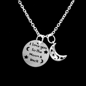 Celestial Necklace, Best Friend Necklace, I Love You To The Moon And Back Necklace, Celestial Crescent Moon Gift Necklace