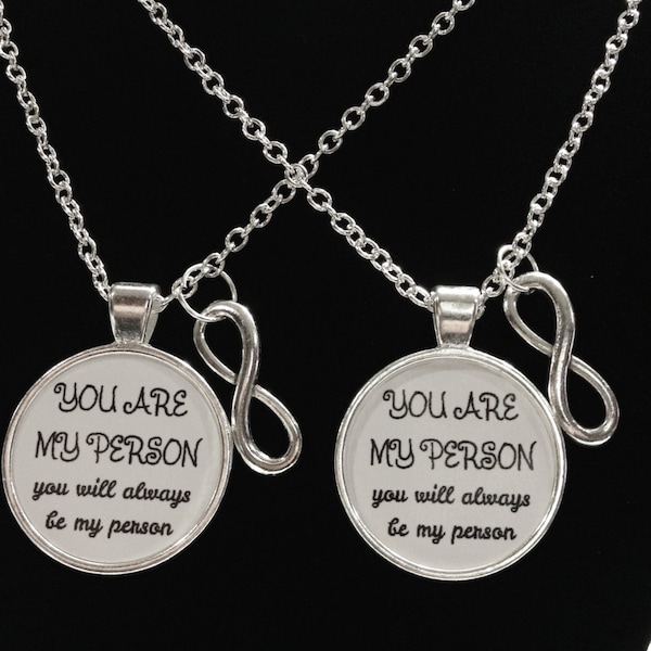 Best Friend Gift, You're My Person You Are My Person Necklace, Partners In Crime Mother Daughter His And Hers Sisters Necklace Set