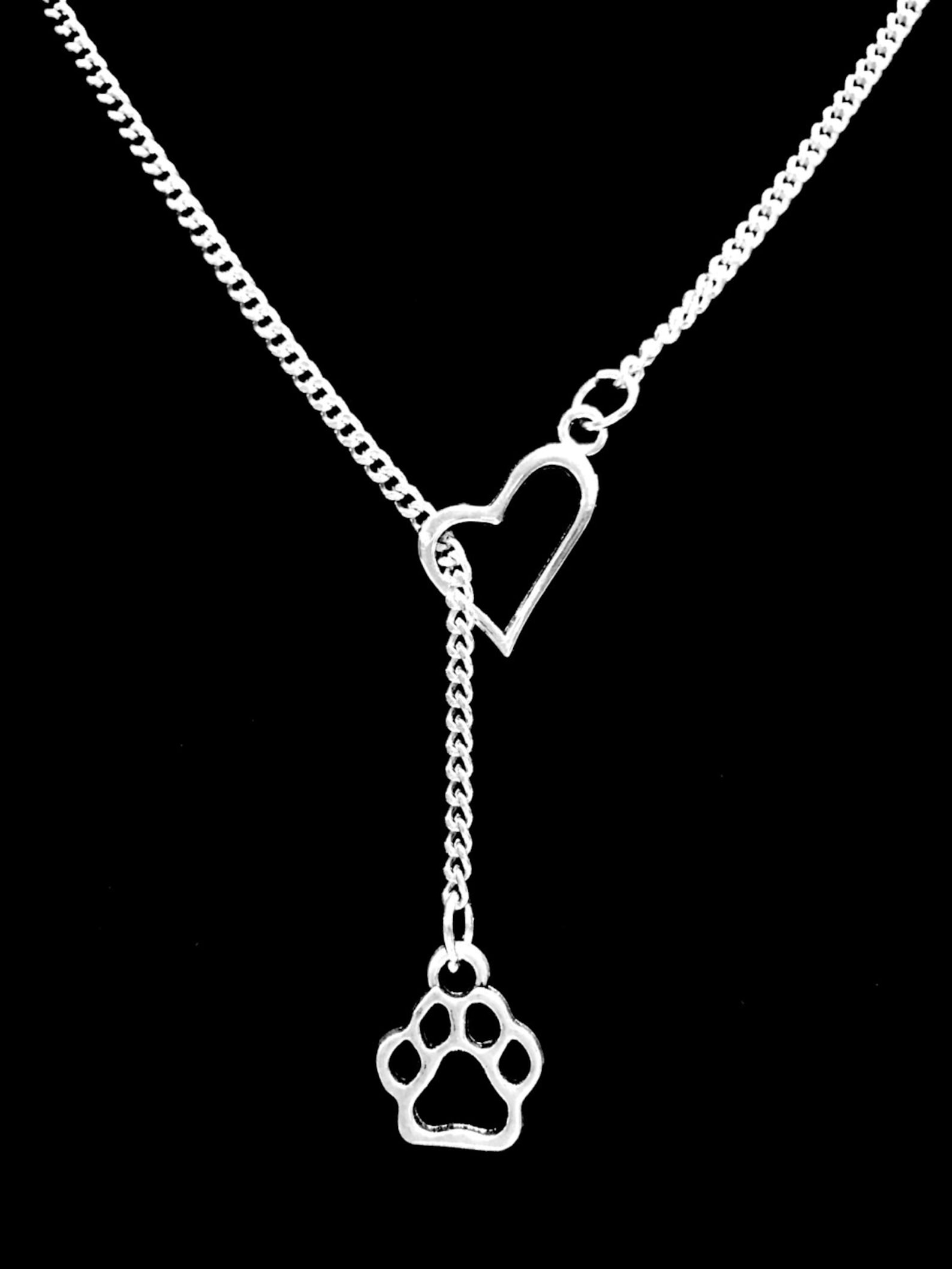 Gift for Her Paw Print Necklace Dog Paw Necklace Animal Etsy