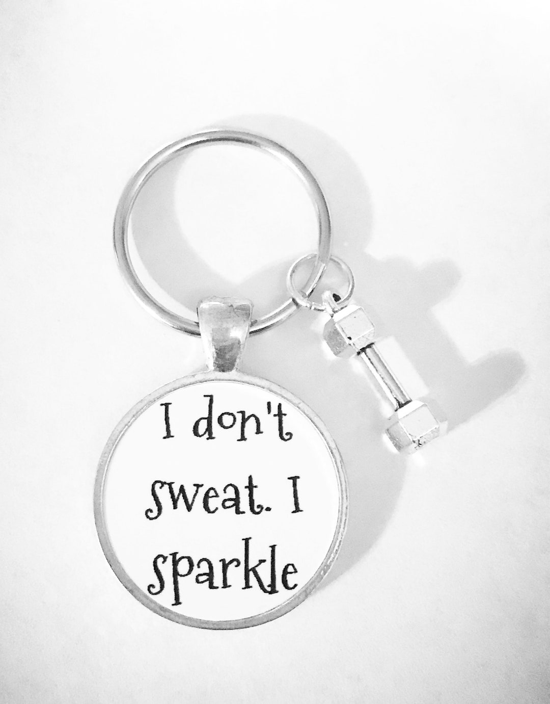 Fitness Keychain, Gym Keychain, Workout Key Ring, I Don't Sweat I ...