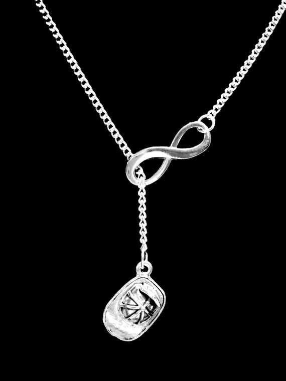 Firefighter Necklace Infinity Fire Hat Helmet Firefighter Wife