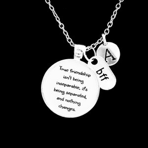 Best Friend Gift, Best Friend Necklace, Best Friend Jewelry, True Friendship Necklace, Long Distance Necklace, Bff Initial Necklace