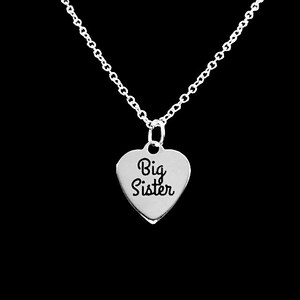 Sister Gift, Big Sister Necklace, Gift Heart Sisters Charm Necklace