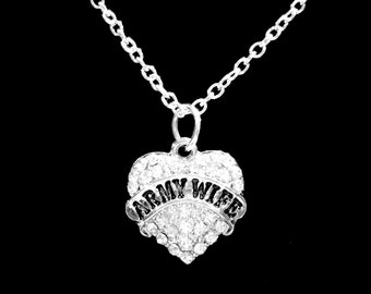 Army Wife Necklace, Gift For Soldier's Wife Charm Necklace