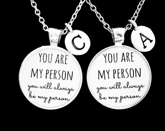 Best Friend Gift, You're My Person Necklace Set, Best Friend Necklace, Best Friend Jewelry, Initial Necklace Set, Friendship Necklace Set