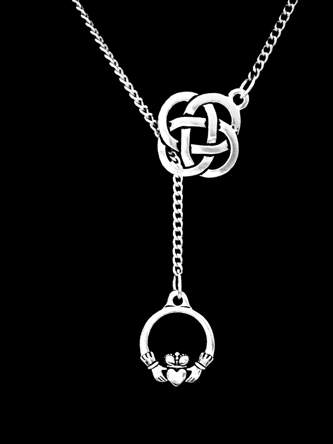 Claddagh Necklace, Celtic Knot Necklace, Celtic Jewelry, Celtic Knot