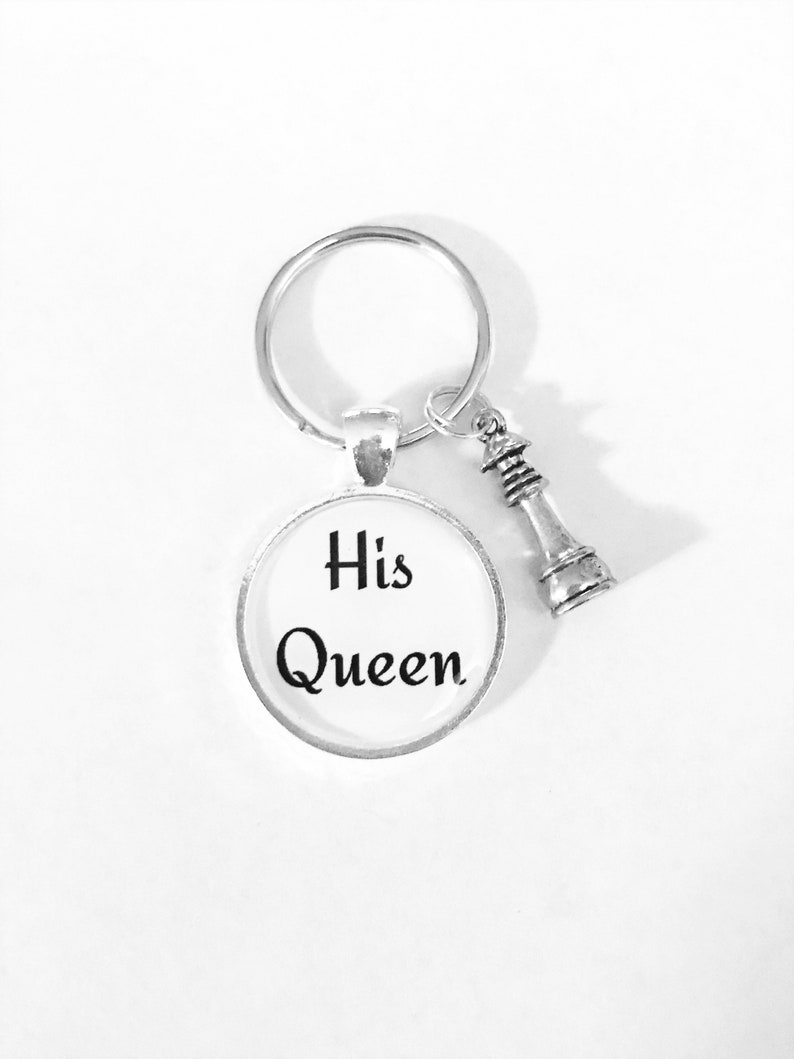 Anniversary Gift Mother/'s Day Gift Keychain His Queen Chess Piece Keychain Gift For Her
