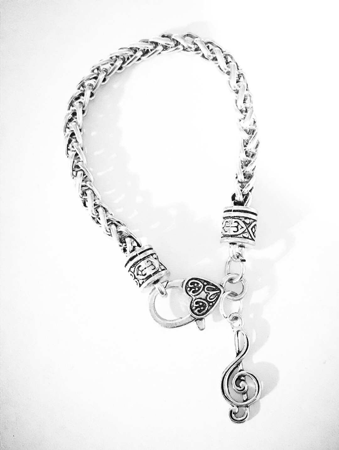 Music Charm Bracelet Music Jewelry Treble Clef Bracelet Etsy